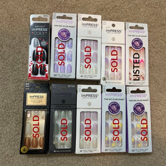 imPRESS Other - NEW ✨ imPRESS Press-On Nails Bundle – Variety of Styles! MEDIUM LENGTH, 1 for $8